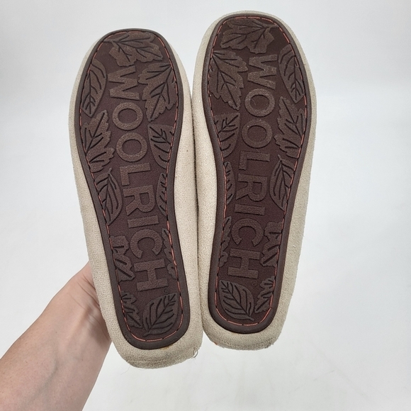 Woolrich Faux Suede Fleece Loafer Slippers Slip On Aloe Insoles Tan 7.5 - Picture 4 of 7